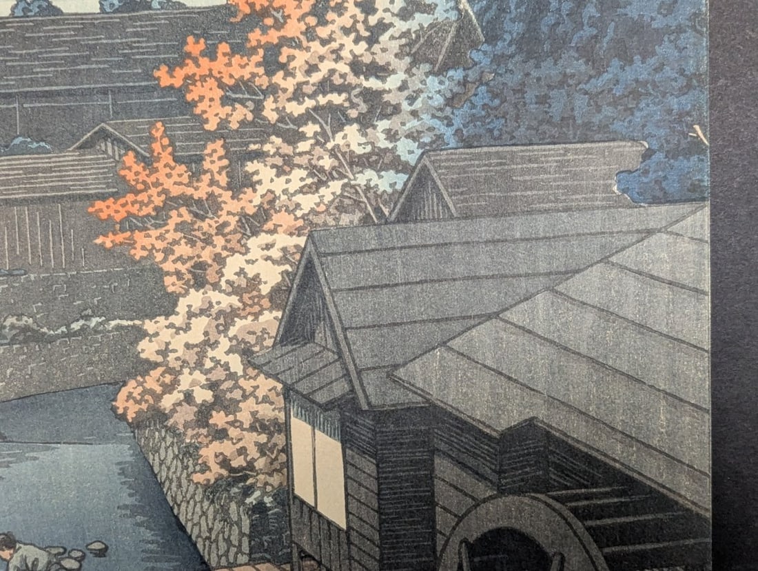 Japanese Woodblock Print Water Mill at Kawanashi Tochigi by Kawase Hasui - 5