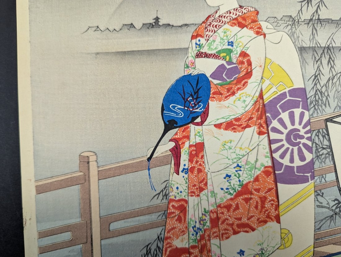 Japanese Woodblock Print by Hasegawa Sadanobu III, Maiko in Spring - 4