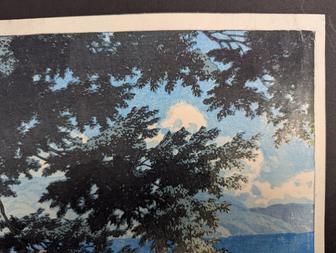 Kawase Hasui 'Chuzenji, Utagahama' Japanese Woodblock Print from 1931 - 3
