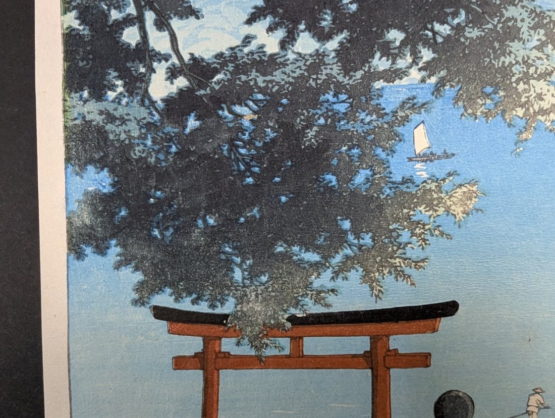 Kawase Hasui 'Chuzenji, Utagahama' Japanese Woodblock Print from 1931 - 4