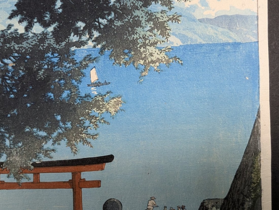 Kawase Hasui 'Chuzenji, Utagahama' Japanese Woodblock Print from 1931 - 5