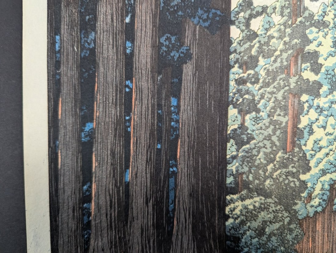 Japanese Woodblock Print 'The Nikko Highway' by Kawase Hasui, 1930 - 4