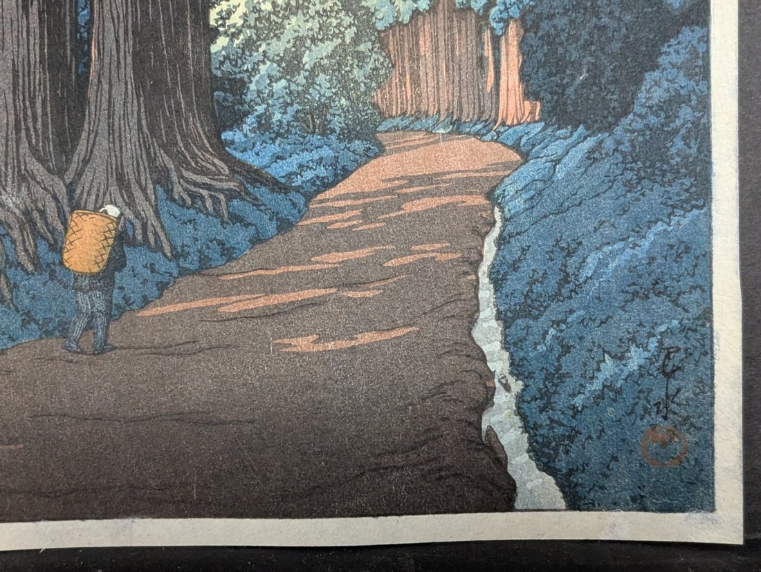 Japanese Woodblock Print 'The Nikko Highway' by Kawase Hasui, 1930 - 7
