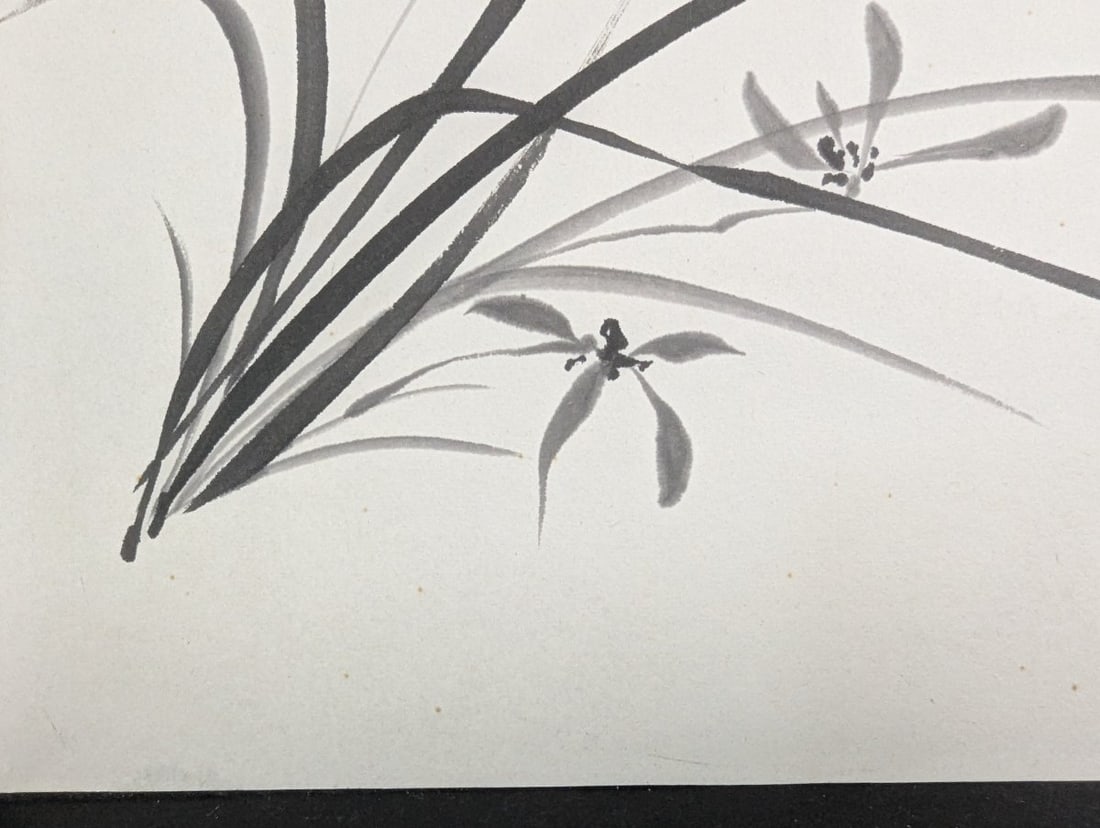 Japanese Sumi-e Watercolor Painting by GyÅ�zan Wild Orchids Elegant Art Piece - 5
