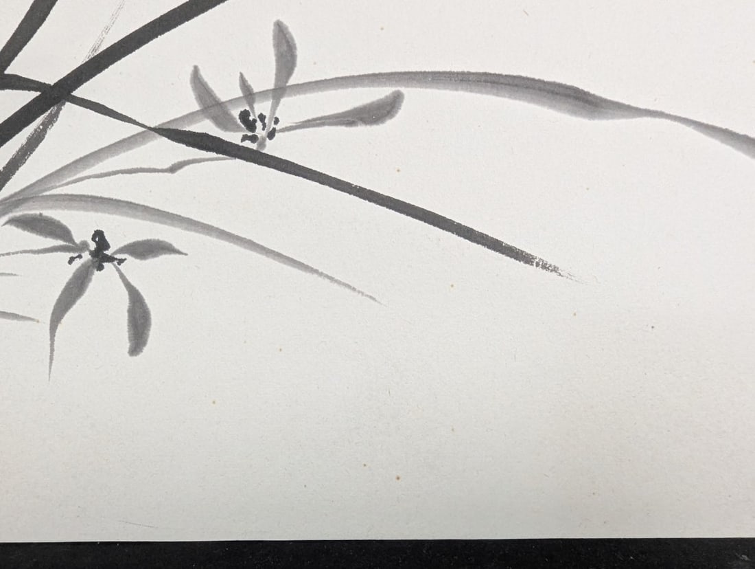 Japanese Sumi-e Watercolor Painting by GyÅ�zan Wild Orchids Elegant Art Piece - 6