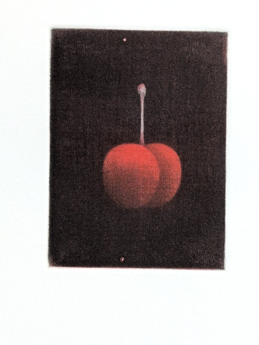 Yozo Hamaguchi Color Mezzotint Deux Cerises Vintage Japanese Print Artwork - 2