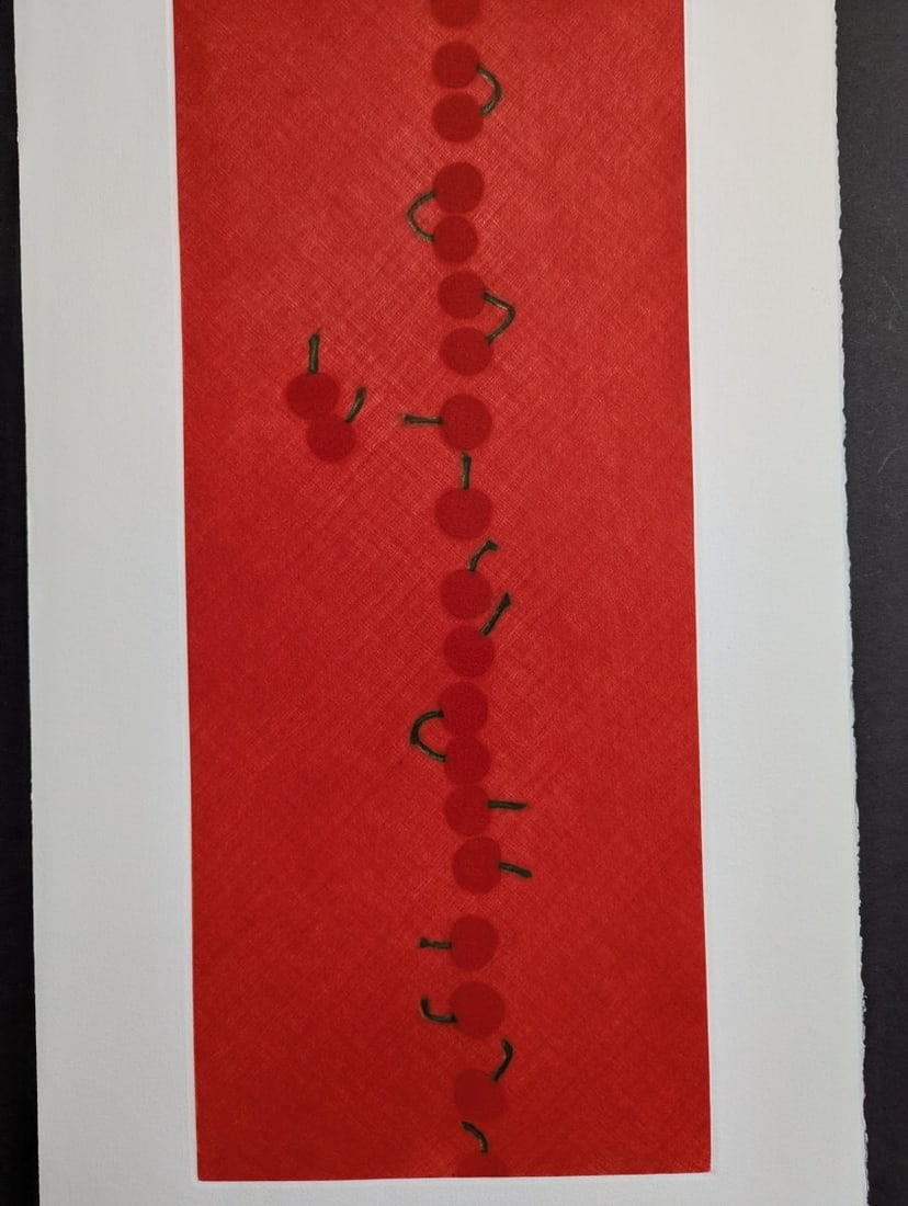 Yozo Hamaguchi Twenty-Two Cherries Color Mezzotint Fine Art Print - 2