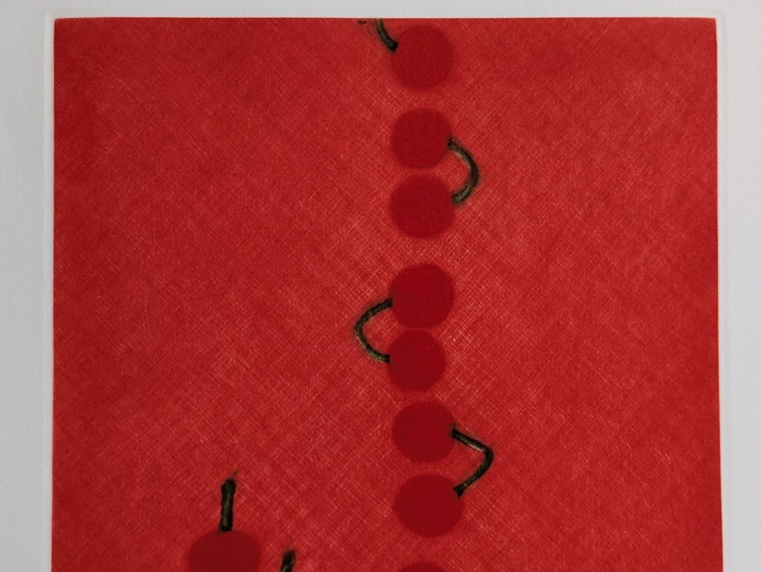 Yozo Hamaguchi Twenty-Two Cherries Color Mezzotint Fine Art Print - 3