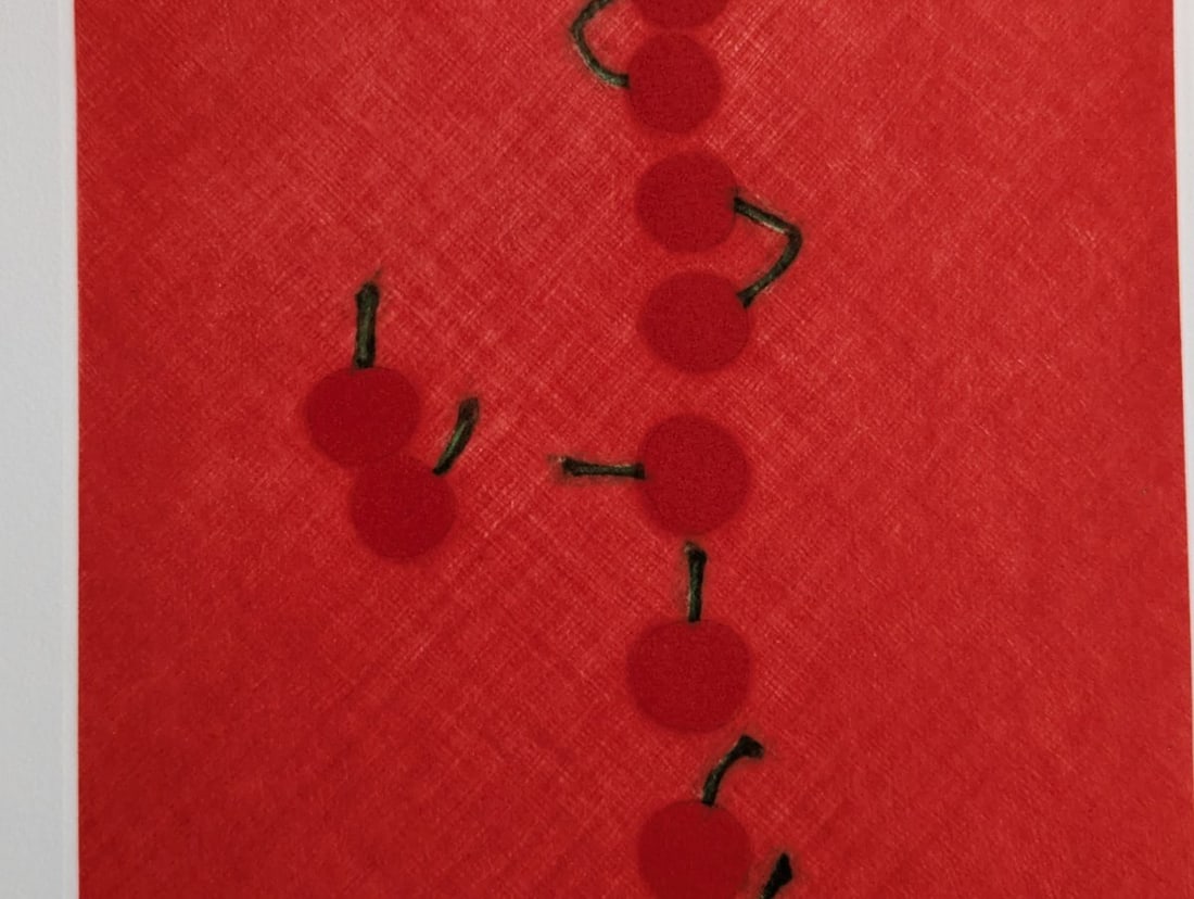 Yozo Hamaguchi Twenty-Two Cherries Color Mezzotint Fine Art Print - 4