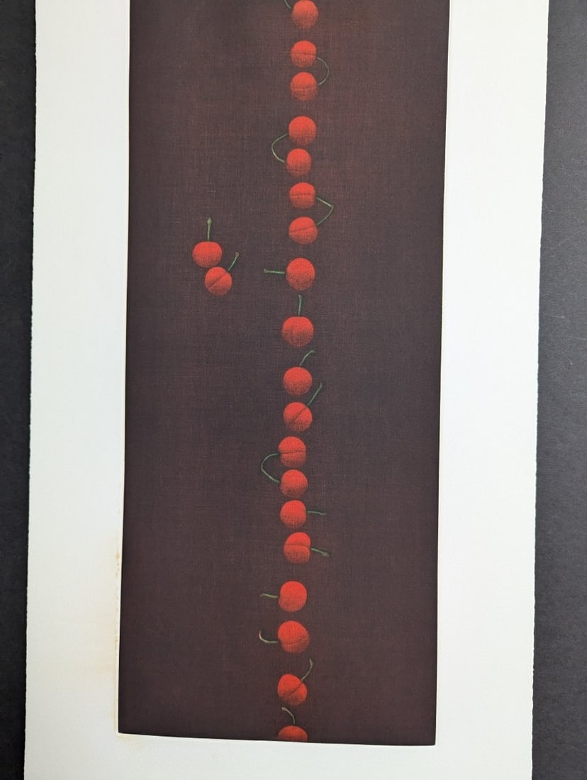 Yozo Hamaguchi Color Mezzotint Print 'Twenty-Two Cherries' Japanese Art - 2