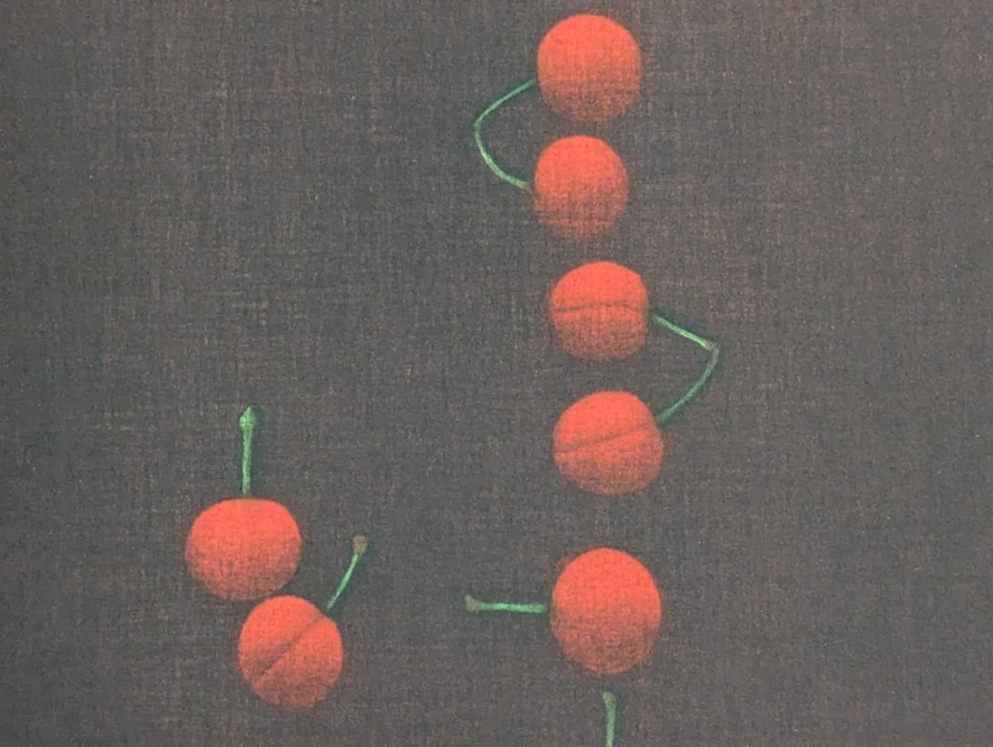 Yozo Hamaguchi Color Mezzotint Print 'Twenty-Two Cherries' Japanese Art - 4