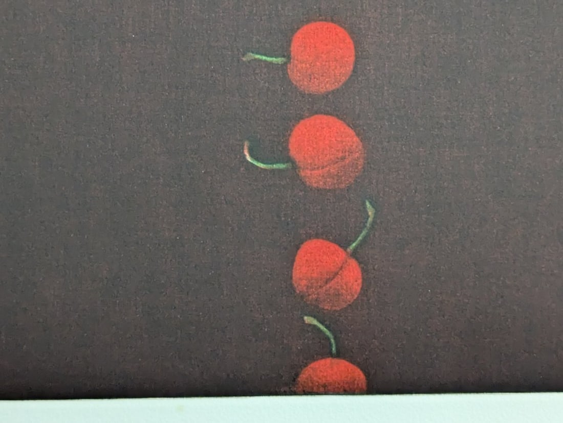 Yozo Hamaguchi Color Mezzotint Print 'Twenty-Two Cherries' Japanese Art - 6