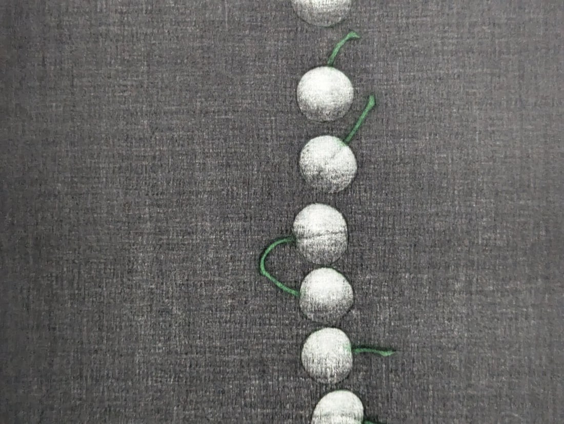Yozo Hamaguchi Color Mezzotint of Twenty-Two Cherries Japanese Print c1990 - 5