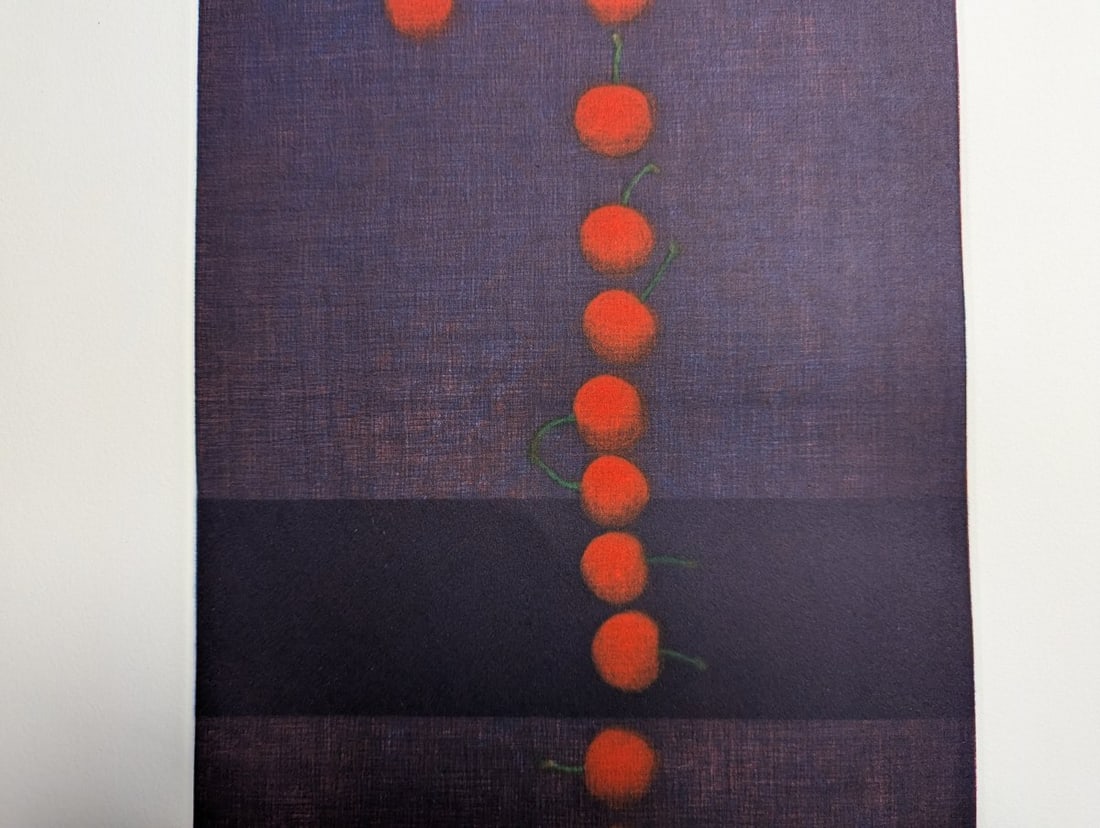 Yozo Hamaguchi Color Mezzotint 'Vingt-deux cerises' Japanese Print Artwork - 5