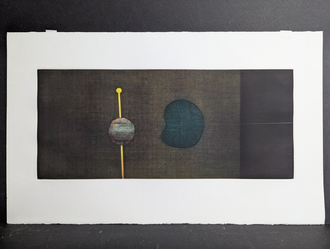 Hamaguchi Yozo Color Mezzotint Deux Cocons Japanese Print Stunning Artwork: **Important** Please read below description on how to avoid high shipping costs. Presenting a mesmerizing color mezzotint titled 'Deux Cocons' (Two Cocoons) by renowned Japanese artist Yozo