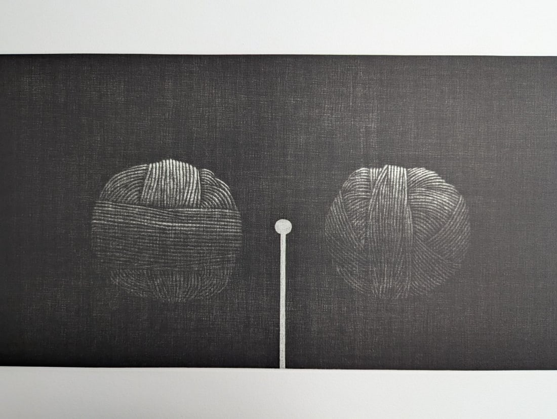 Yozo Hamaguchi Two Balls of Yarn Color Mezzotint Japanese Print - 2