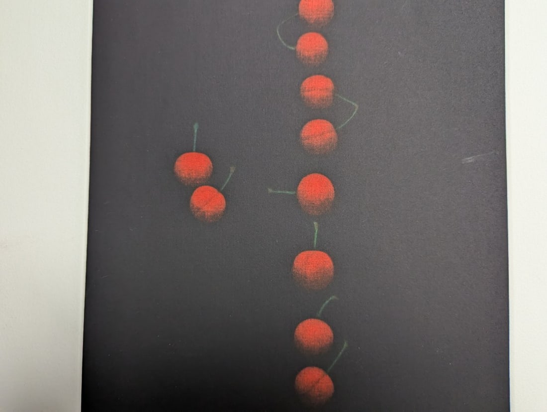 Yozo Hamaguchi Twenty-two Cherries Color Mezzotint Japanese Print c1990 - 4