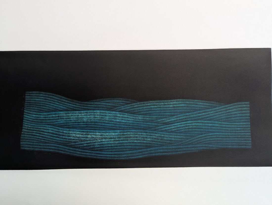 Yozo Hamaguchi Japanese Color Mezzotint 'Blue Scenery' Artwork - 2