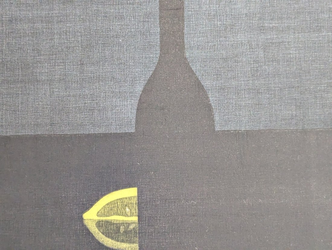 Yozo Hamaguchi Two Lemons and a Bottle c1990 Color Mezzotint Japanese Art - 5