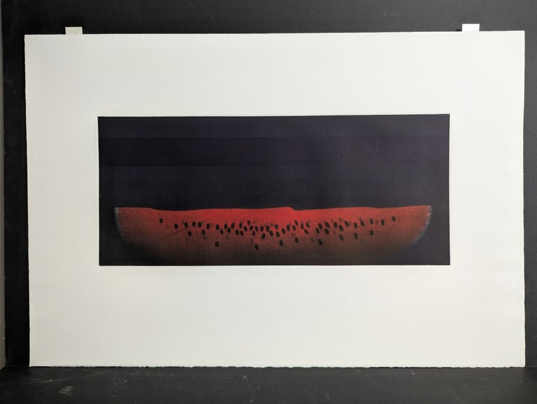 Yozo Hamaguchi Watermelon Color Mezzotint Japanese Print c1990 Art (1 of 7)
