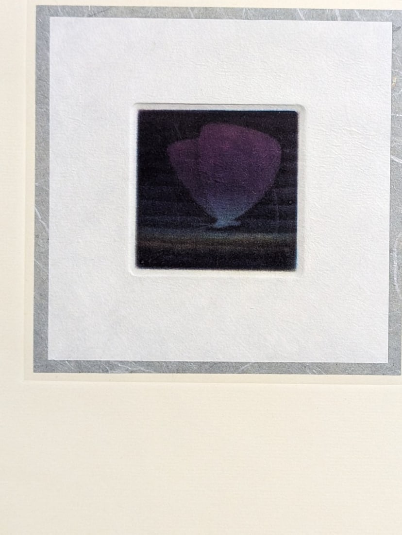 Yozo Hamaguchi Color Mezzotint Violette 119 c1990 Japanese Print Art Collectible - 2