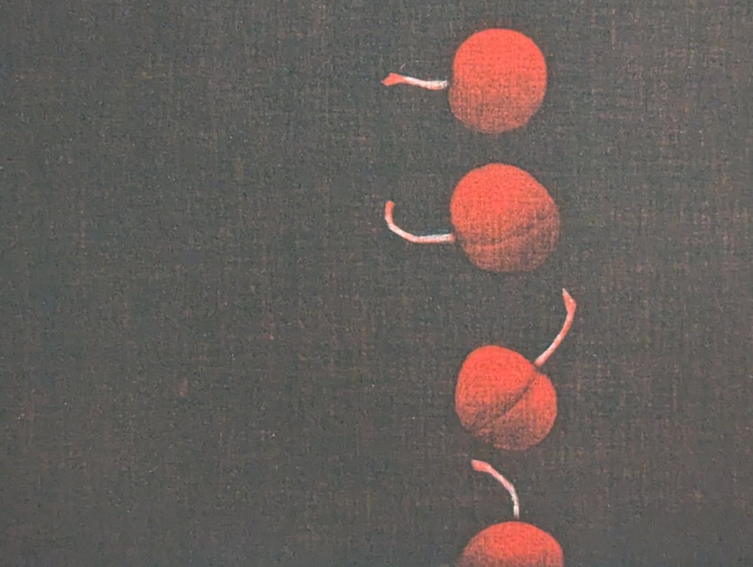 Yozo Hamaguchi Color Mezzotint 'Twenty-Two Cherries' Japanese Art Print - 6