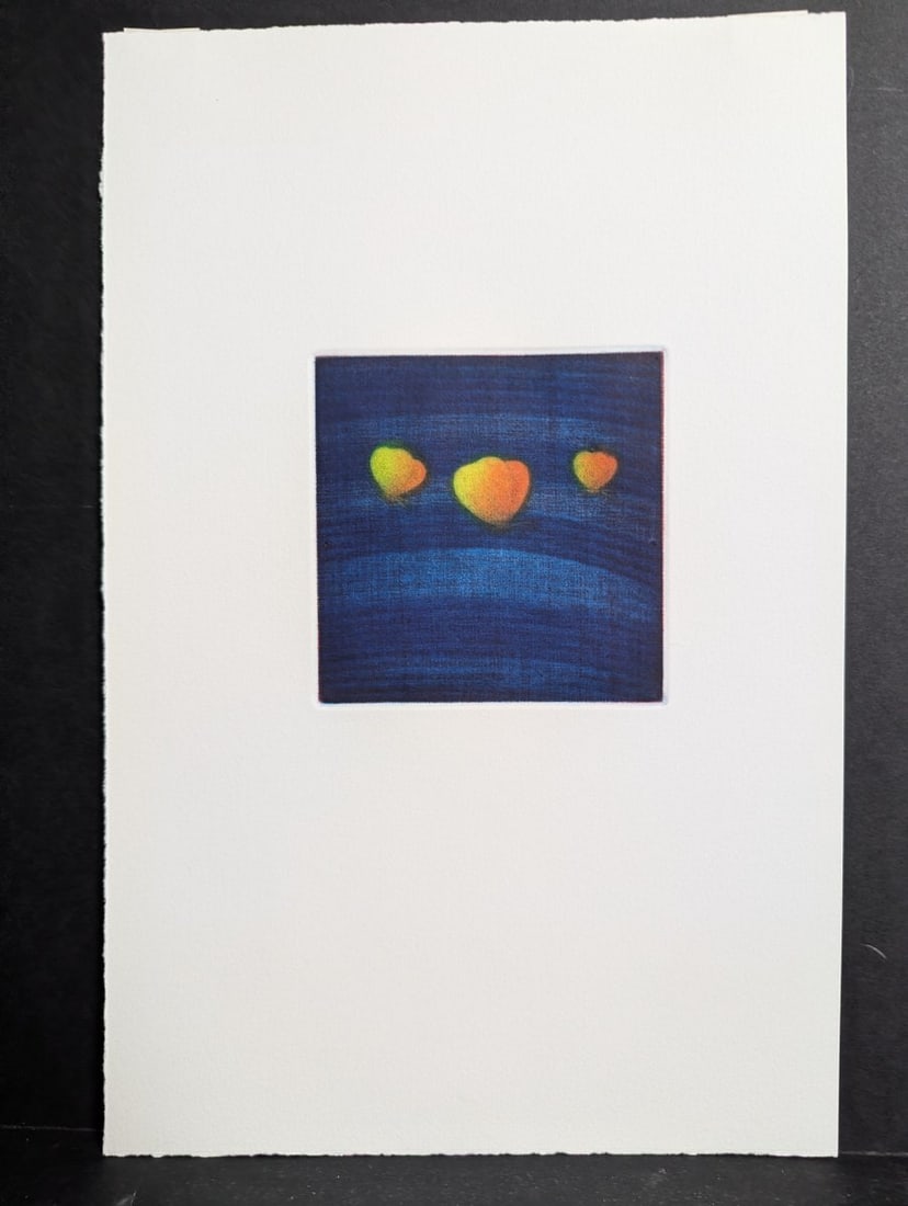 Yozo Hamaguchi Color Mezzotint c1990 Japanese Print Minimalist Still Life Artwork: **Important** Please read below description on how to avoid high shipping costs. Discover a stunning Japanese color mezzotint by master artist Yozo Hamaguchi, created circa 1990. This exquisite piece