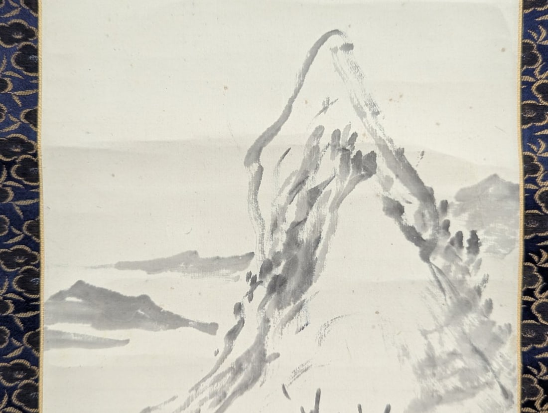 Japanese Sumi-e Landscape Hanging Scroll Painting Unidentified Artist - 5