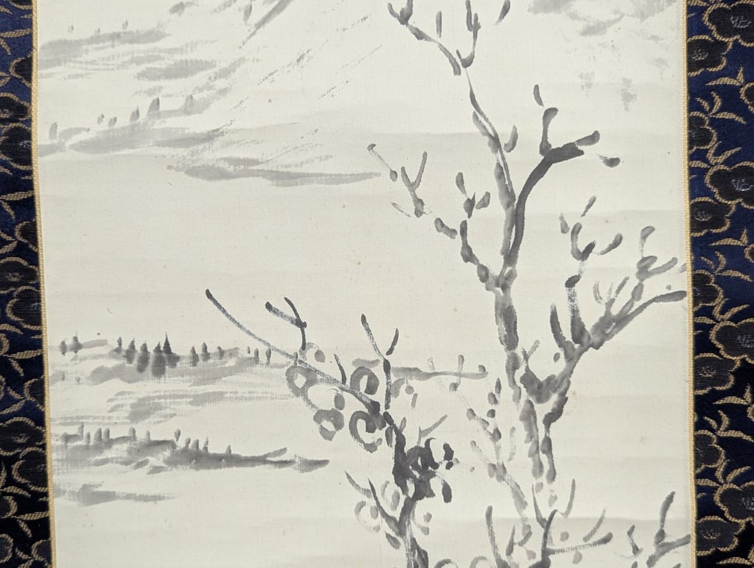 Japanese Sumi-e Landscape Hanging Scroll Painting Unidentified Artist - 6