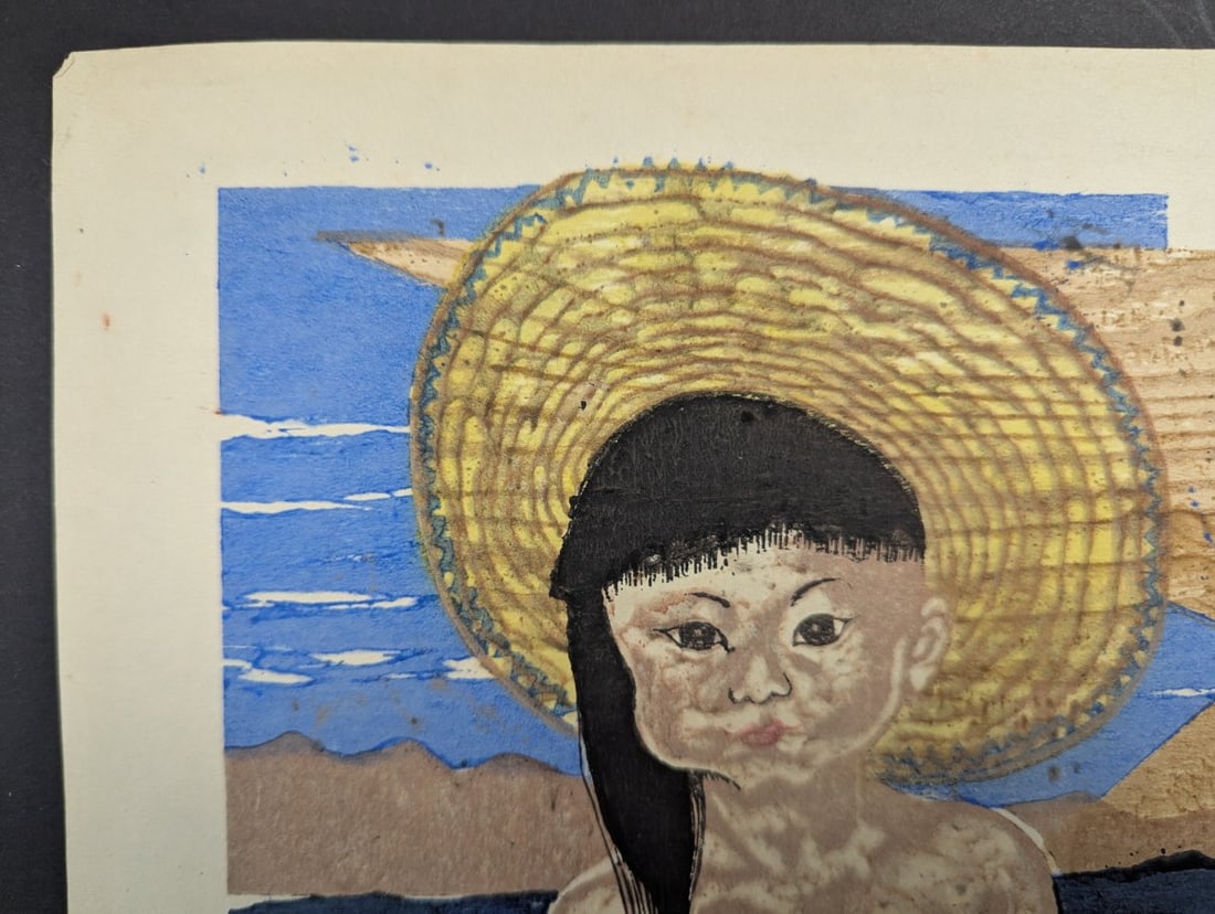 Jun'ichirÅ� Sekino Child of the Sea Japanese Woodblock Print Surimono Limited Edition - 2