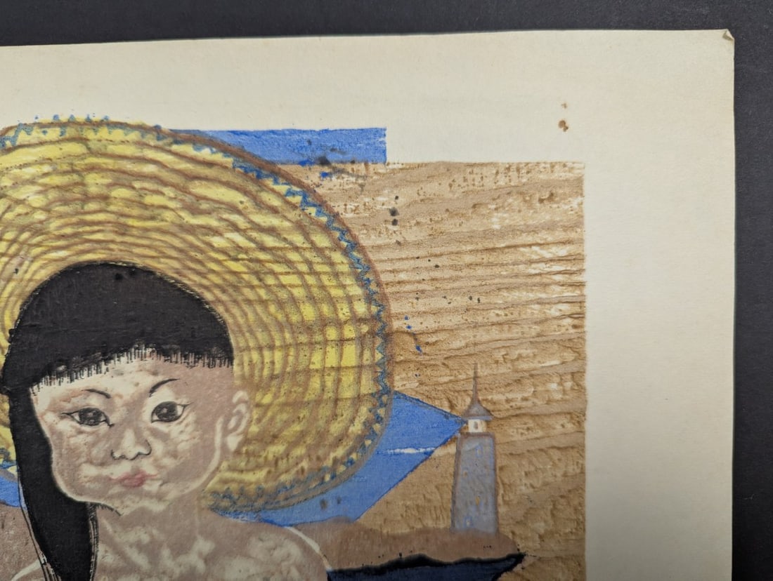 Jun'ichirÅ� Sekino Child of the Sea Japanese Woodblock Print Surimono Limited Edition - 3