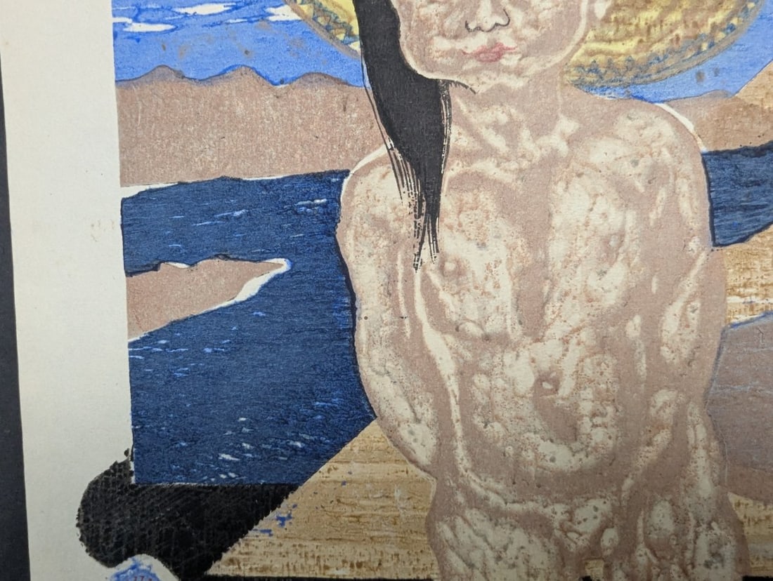 Jun'ichirÅ� Sekino Child of the Sea Japanese Woodblock Print Surimono Limited Edition - 4