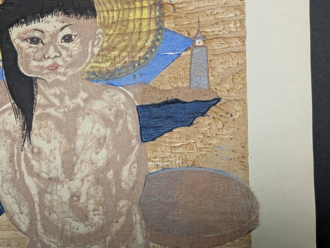 Jun'ichirÅ� Sekino Child of the Sea Japanese Woodblock Print Surimono Limited Edition - 5