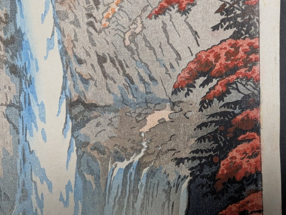 Shiro Kasamatsu Japanese Woodblock Print Kegon Waterfall Nikko 11 x 16 - 5