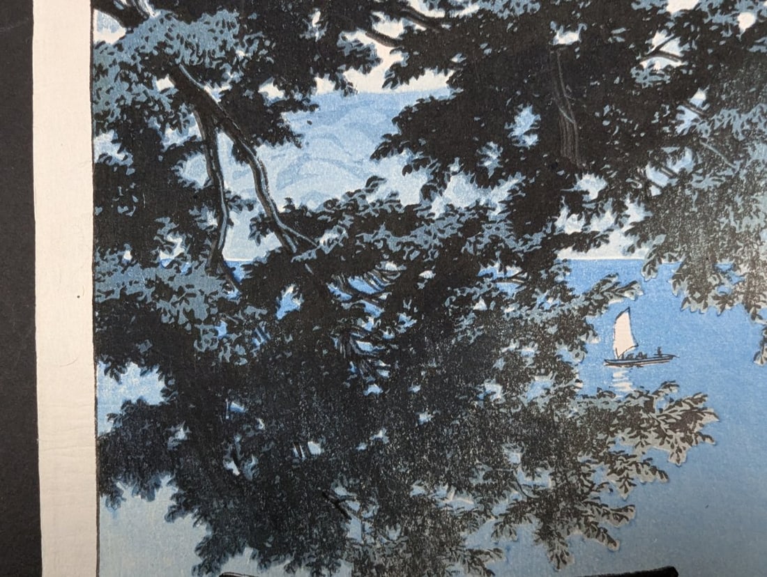 Kawase Hasui Japanese Woodblock Print, Chuzenji at Utagahama Beach, 1931 - 4