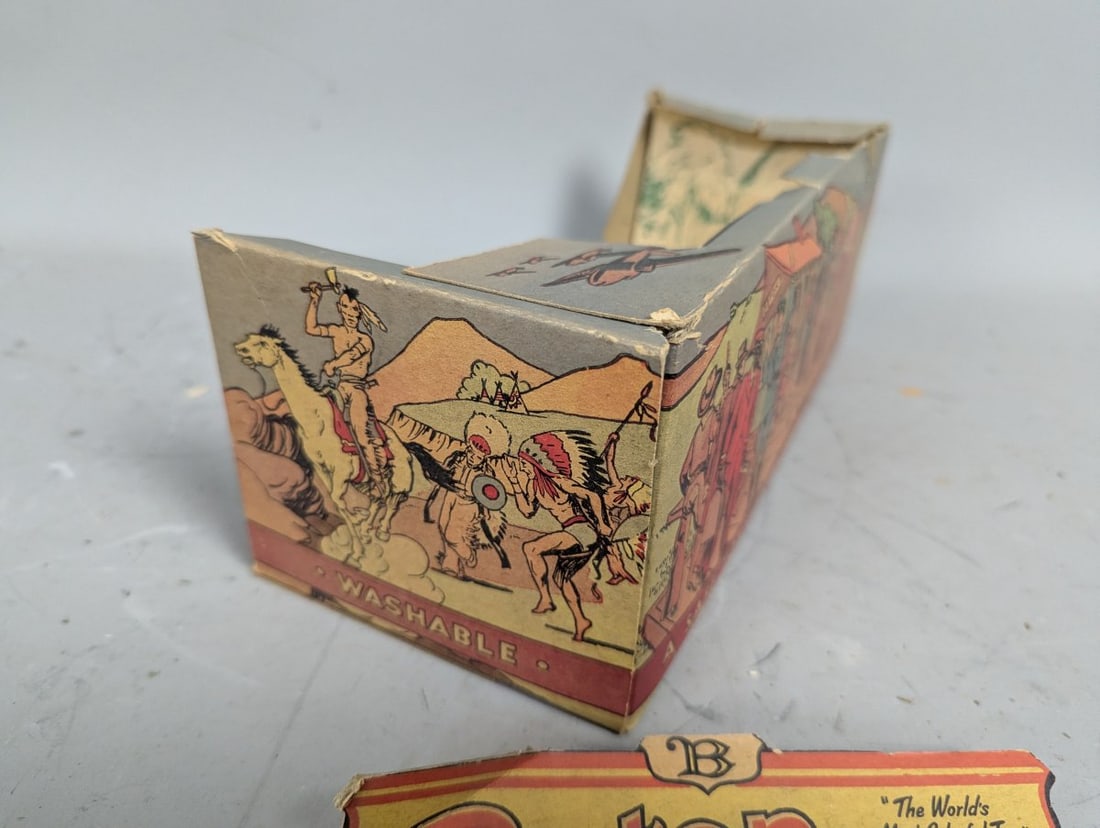 Vintage Beton Plastic Toy Figures with Original Store Display Box from Bergen Toy - 7