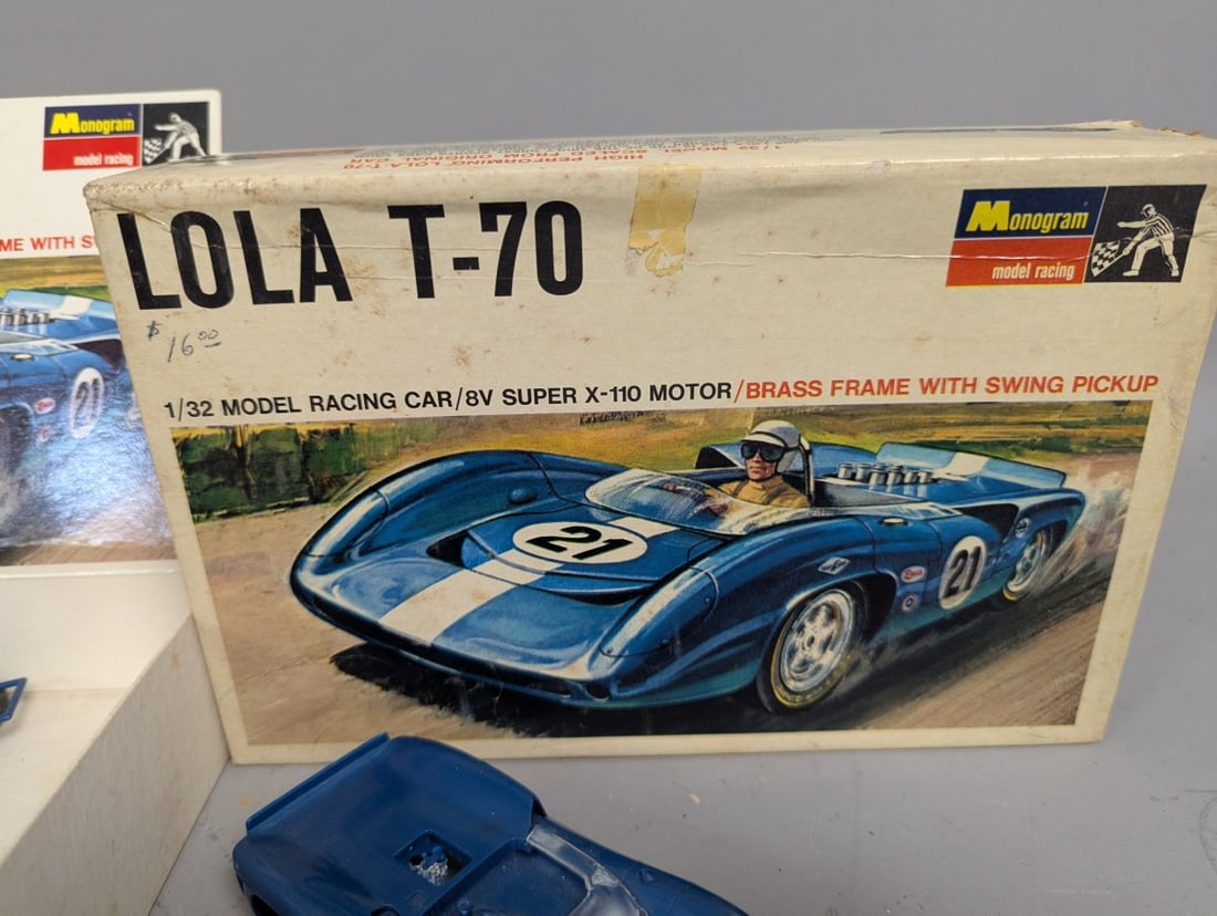 Vintage Monogram Lola T-70 1/32 Scale Slot Car Kits and Parts Lot for Collectors - 2