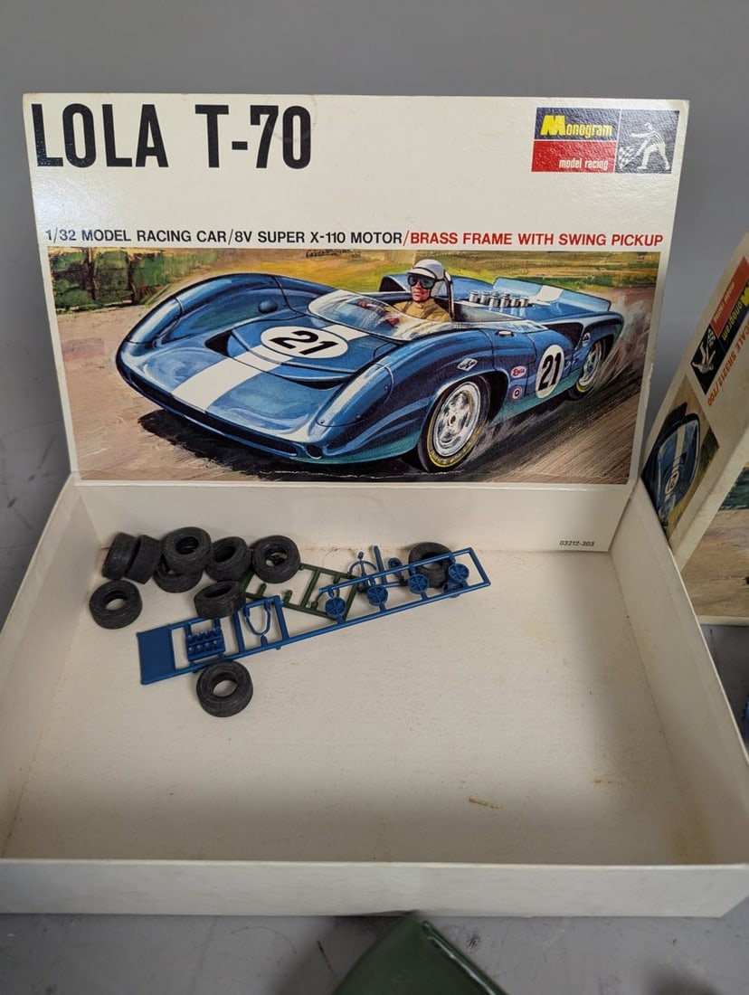 Vintage Monogram Lola T-70 1/32 Scale Slot Car Kits and Parts Lot for Collectors - 3