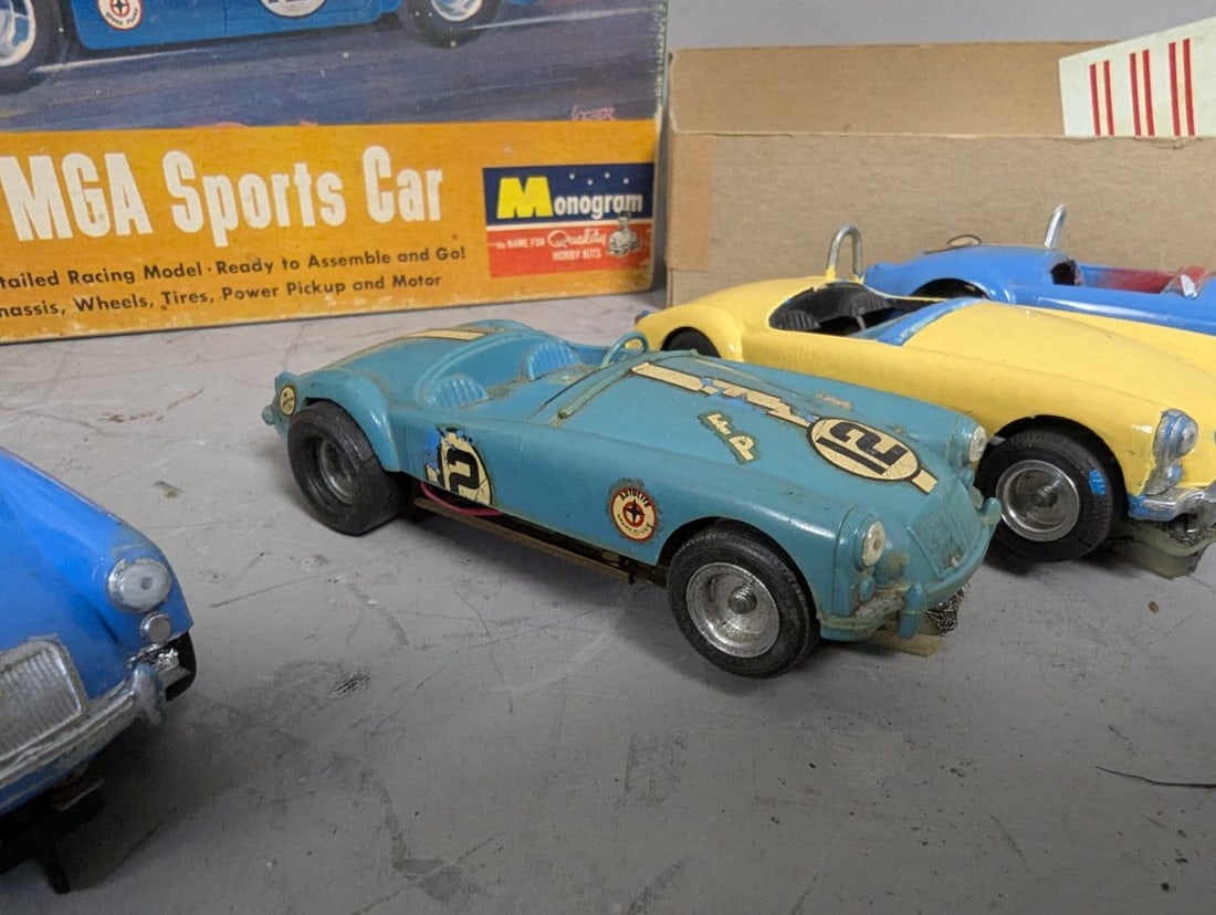 Monogram 1/32 Scale MGA Sports Car Lot with 4 Assembled Cars and Original Box - 4