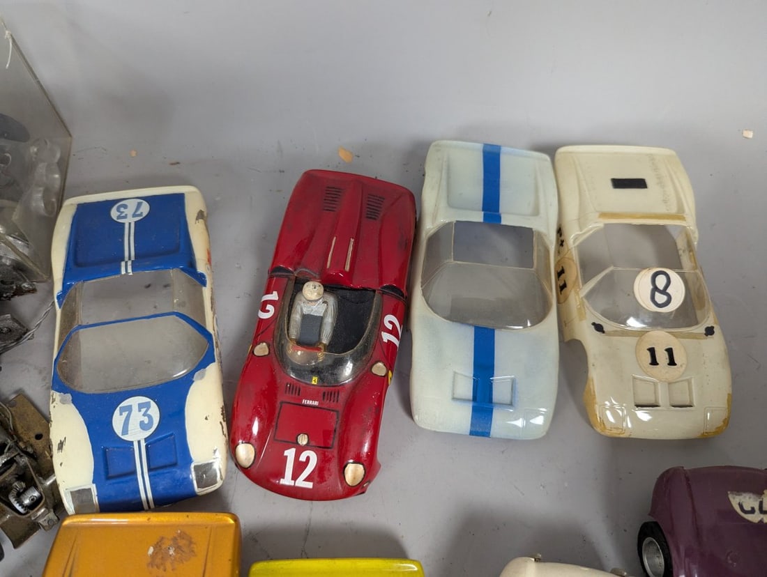 Large Lot Vintage 1960s Slot Cars Parts Project Ford GT40 Ferrari P4 AC Cobra - 2