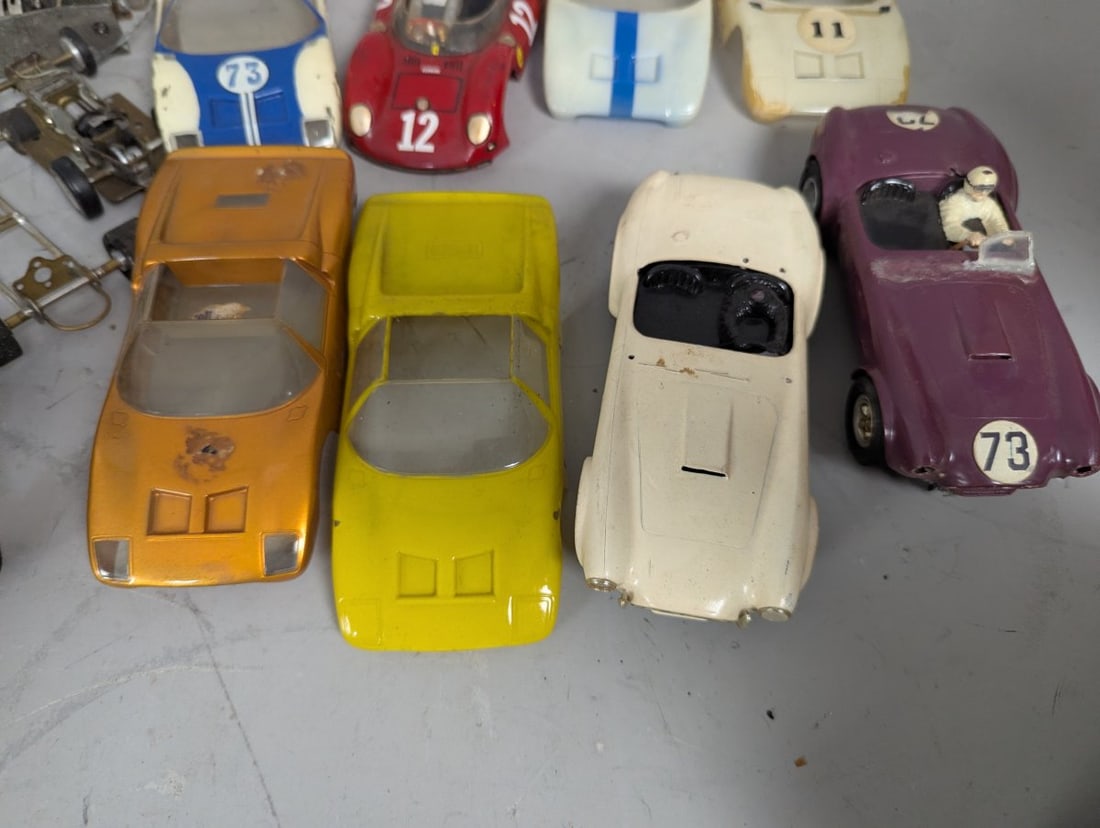 Large Lot Vintage 1960s Slot Cars Parts Project Ford GT40 Ferrari P4 AC Cobra - 3