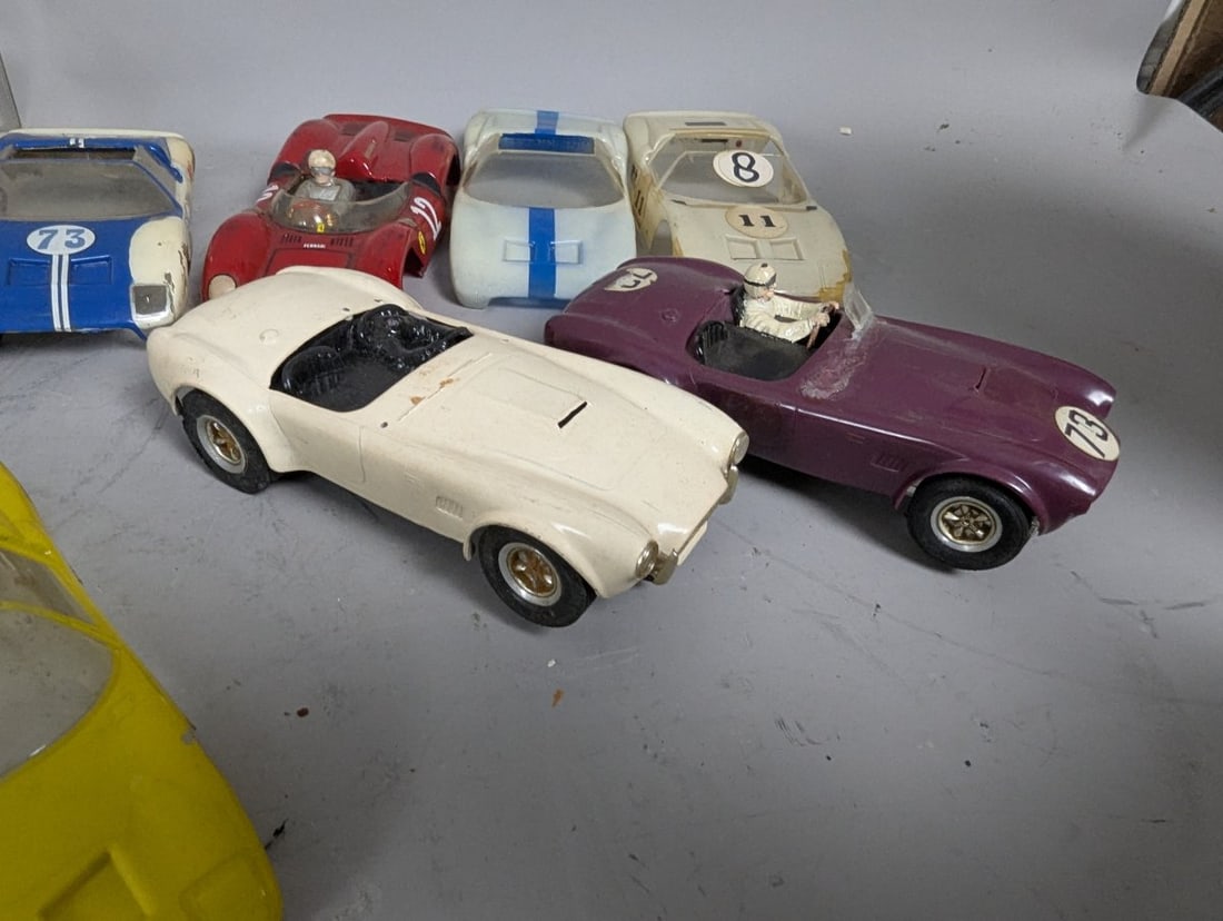 Large Lot Vintage 1960s Slot Cars Parts Project Ford GT40 Ferrari P4 AC Cobra - 4