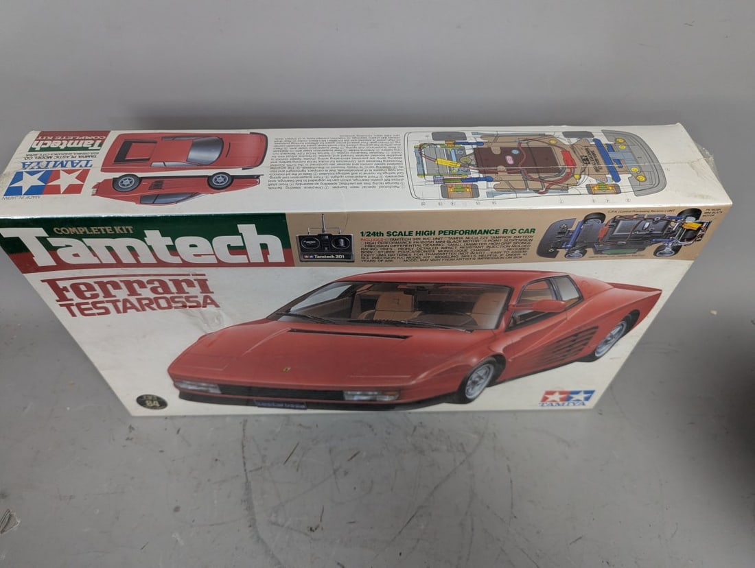 Tamiya Tamtech 1/24 Scale Ferrari Testarossa R/C Car Kit Vintage Sealed NOS - 2