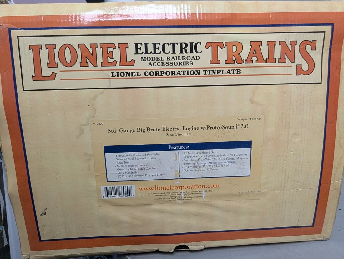 MTH Lionel Tinplate Std Gauge Big Brute Electric Engine with Proto-Sound 2.0 Model 11-2009-1 - 3