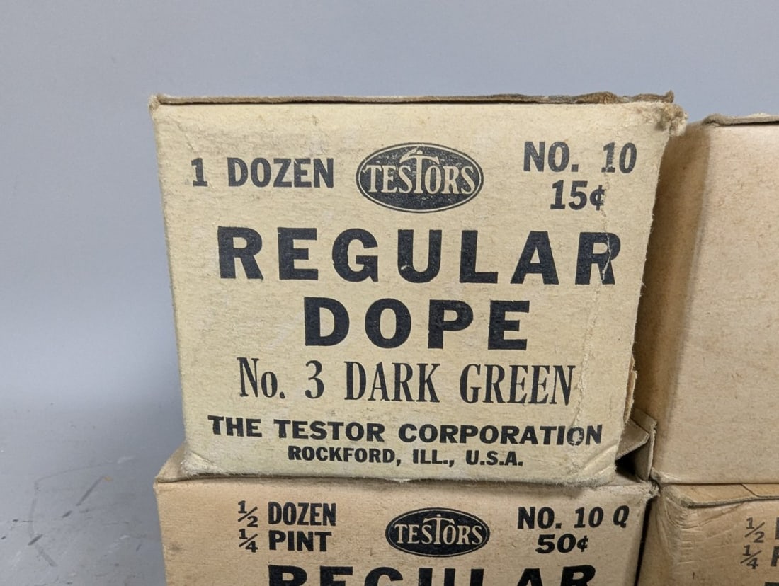 Vintage Testors Regular Dope Paint Collection 1 Dozen and 1/2 Dozen Boxes NOS - 2
