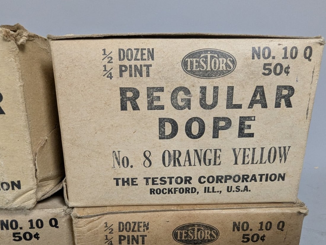 Vintage Testors Regular Dope Paint Collection 1 Dozen and 1/2 Dozen Boxes NOS - 3