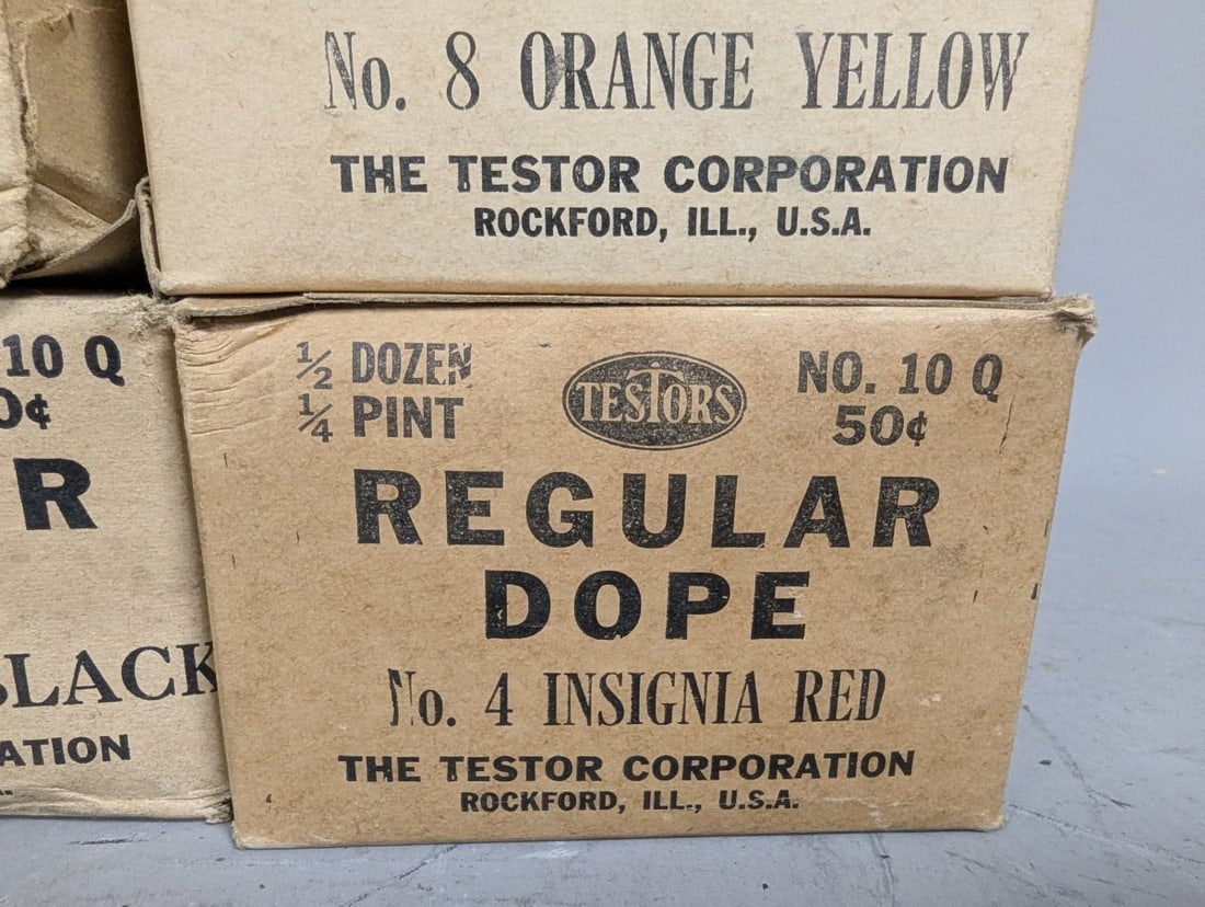 Vintage Testors Regular Dope Paint Collection 1 Dozen and 1/2 Dozen Boxes NOS - 4