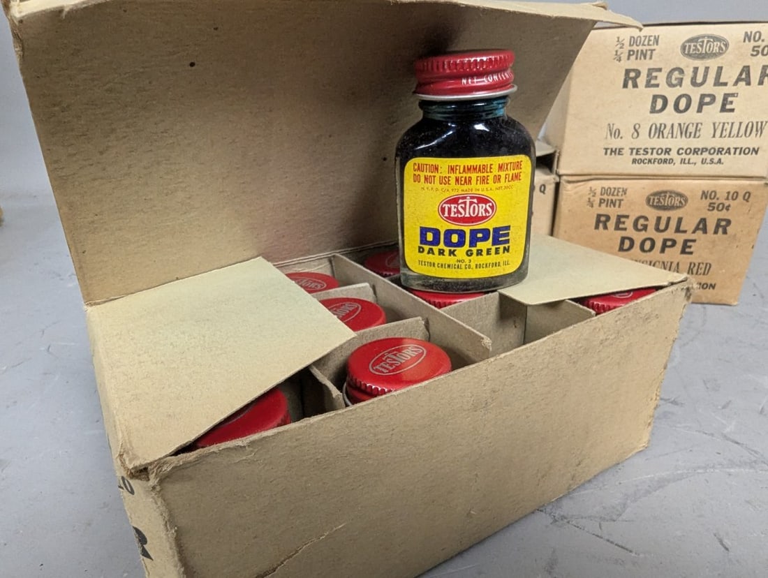 Vintage Testors Regular Dope Paint Collection 1 Dozen and 1/2 Dozen Boxes NOS - 6
