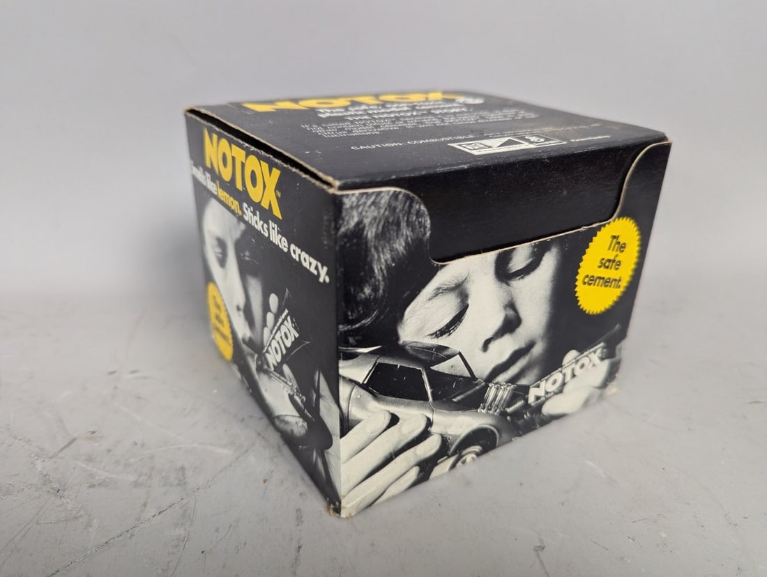 NOTOX Safe Non-Toxic Plastic Model Cement Display Box Vintage General Mills Collectible: **Important** Please read below description on how to avoid high shipping costs. Up for auction is a rare NOTOX Safe Non-Toxic Plastic Model Cement Retail Display Box, measuring 4 1/2 x 5 1/2 x 6. Thi