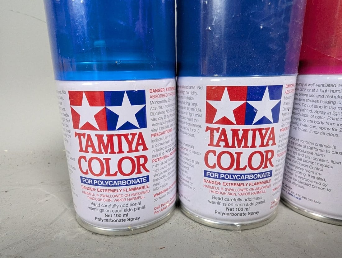 Tamiya Color Polycarbonate Spray Paint Lot of 8 Assorted Colors for RC Models - 2